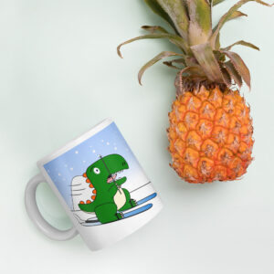 Skiing Dino Mug