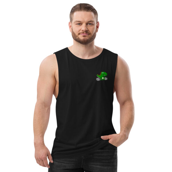 Deadlifting Toby the T.Rex Tank – Front Design Only