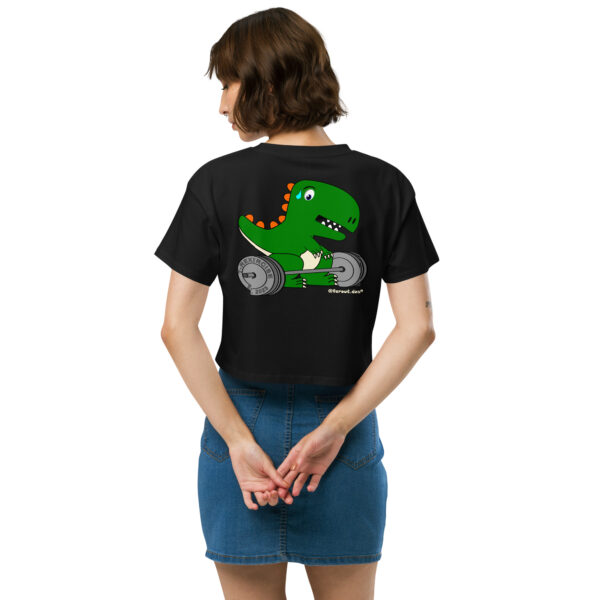 Deadlifting Toby the T.Rex Crop Top